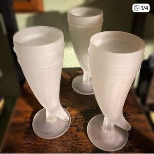 Tiara Frosted Cream Horn Goblets